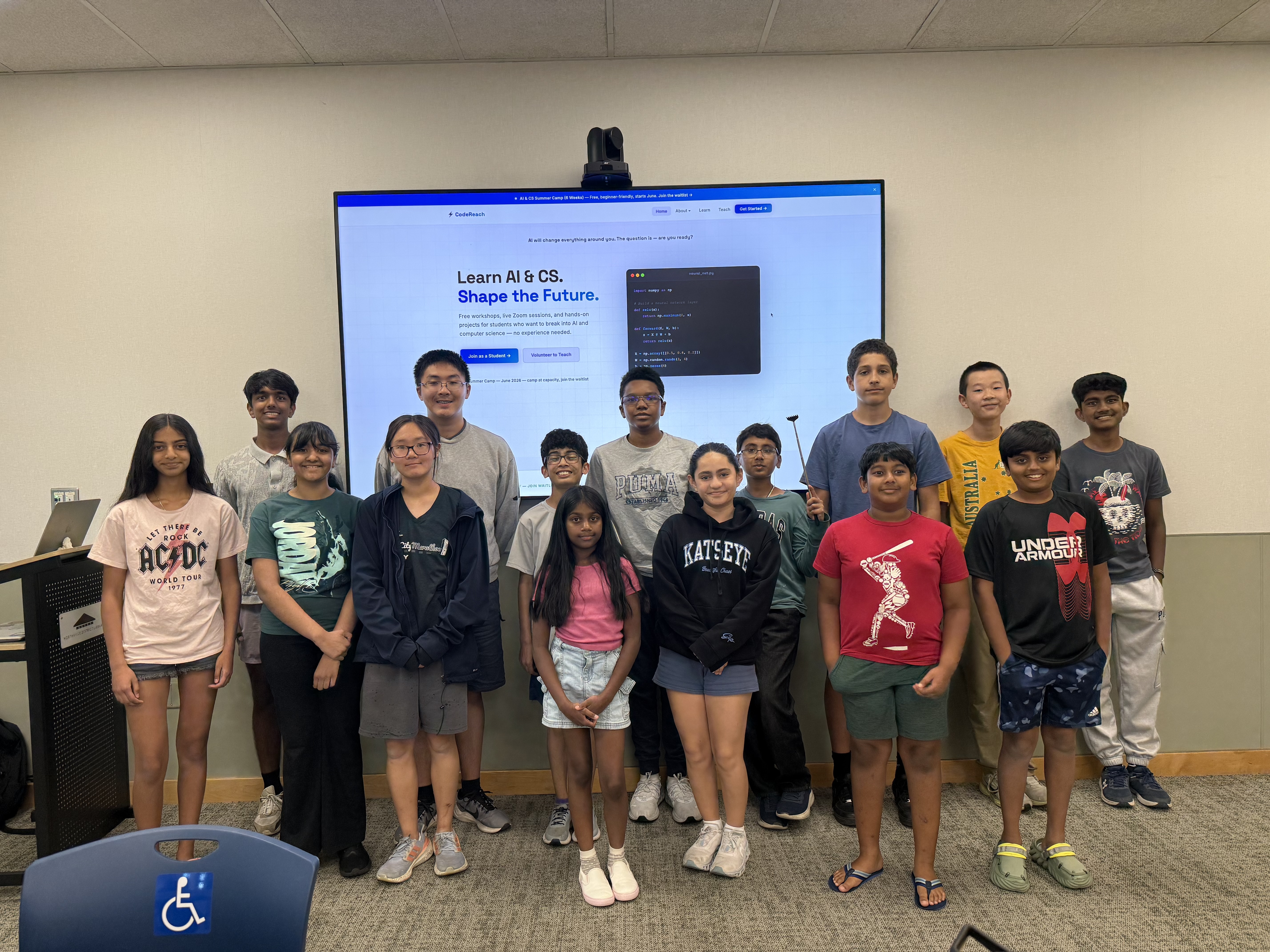 Students coding during Week 1 of CodeReach camp
