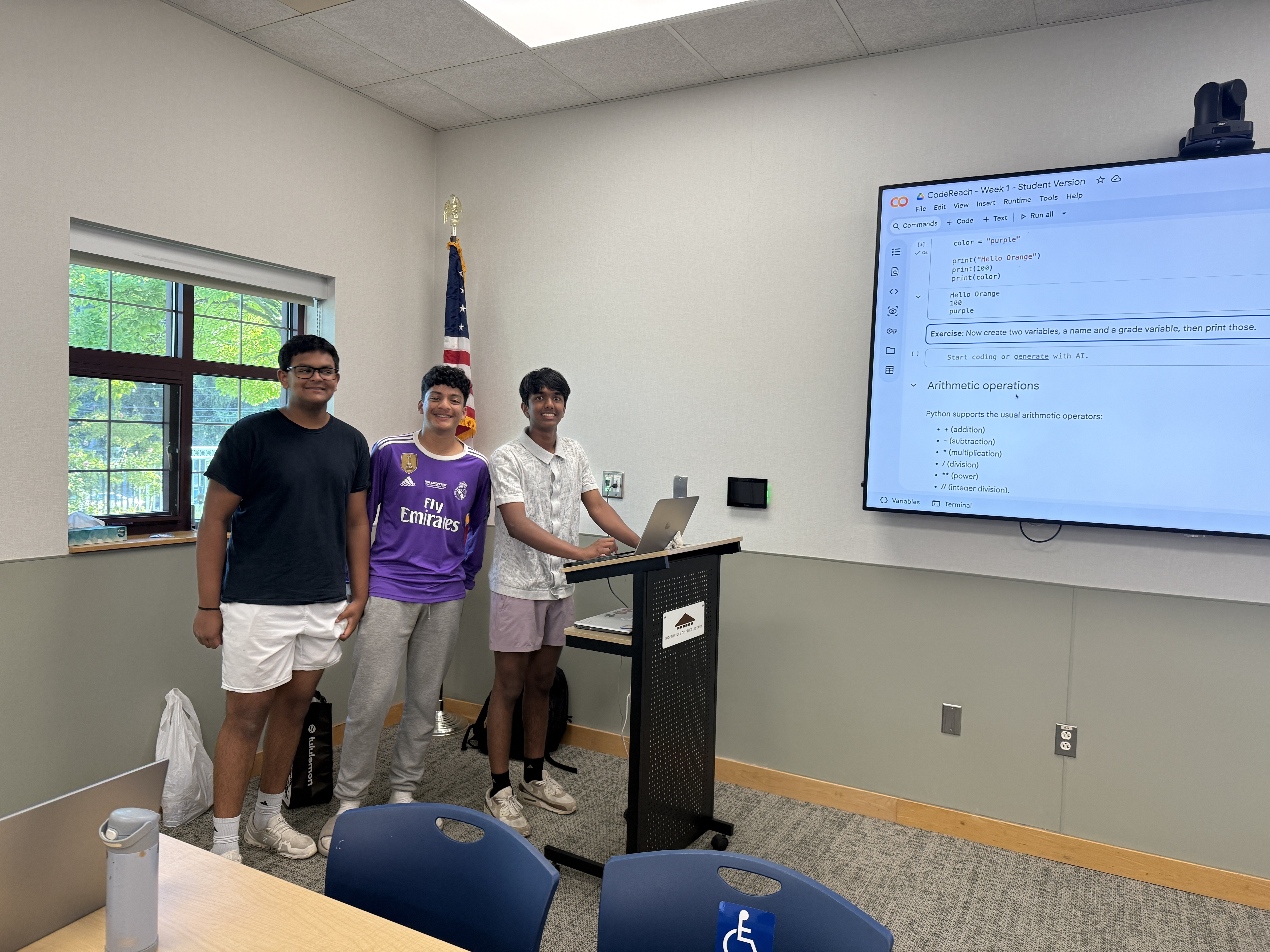 Students coding during Week 1 of CodeReach camp
